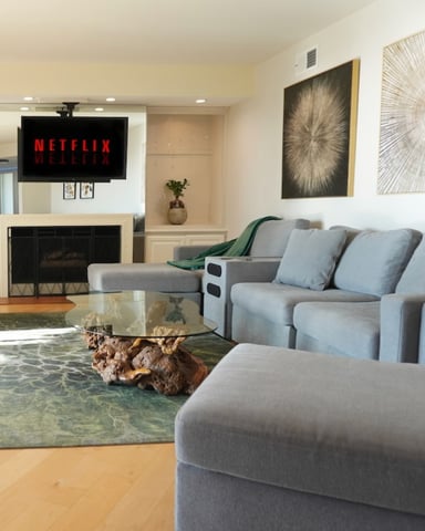 Movie nights by a crackling fire